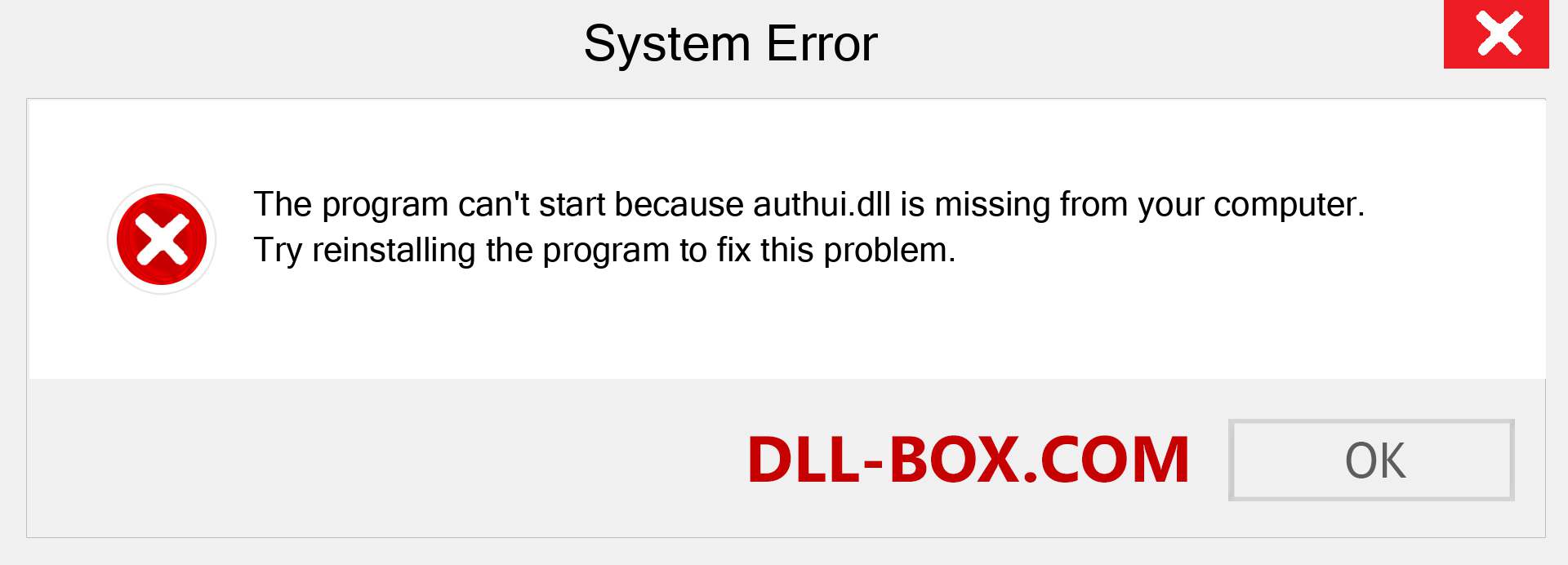  authui.dll file is missing?. Download for Windows 7, 8, 10 - Fix  authui dll Missing Error on Windows, photos, images