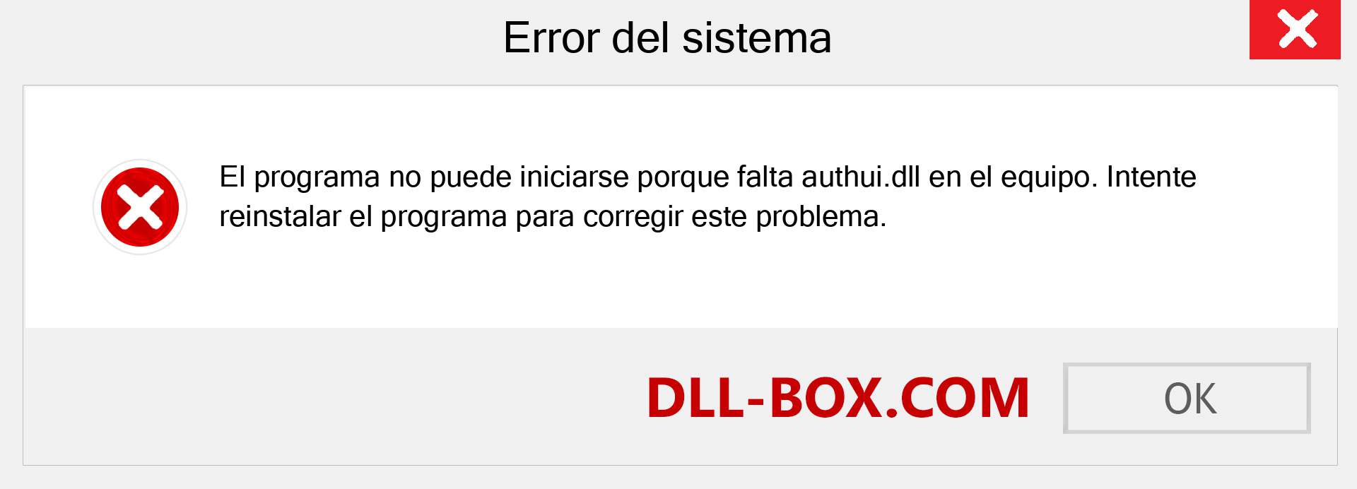 ¿Falta el archivo authui.dll ?. Descargar para Windows 7, 8, 10 - Corregir authui dll Missing Error en Windows, fotos, imágenes